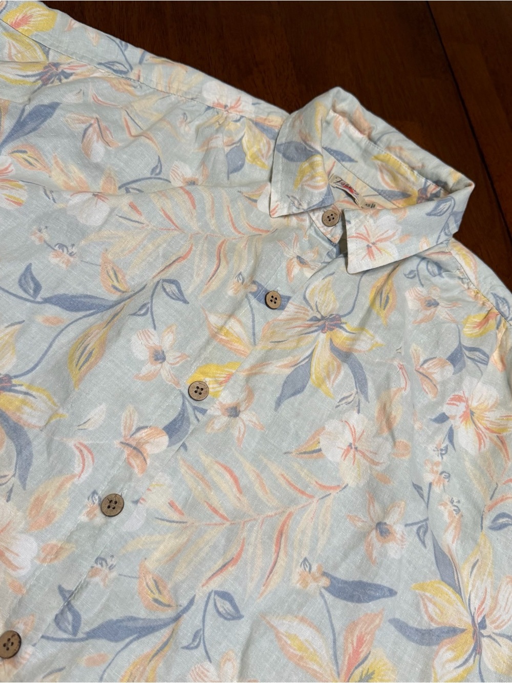 Faherty Button Up Shirt Womens XS Floral All Over Print Hemp Tencel WWU2304-SFR